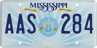 MS license plate AAS284