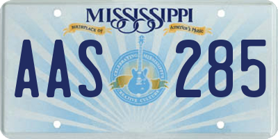 MS license plate AAS285