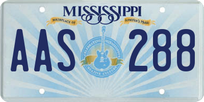 MS license plate AAS288