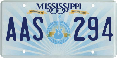 MS license plate AAS294