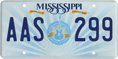 MS license plate AAS299
