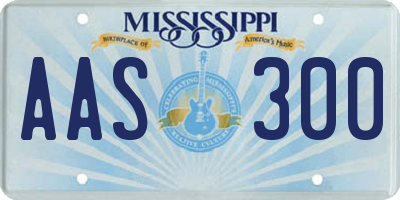 MS license plate AAS300