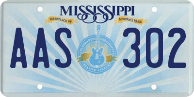 MS license plate AAS302