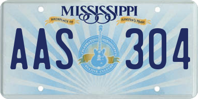 MS license plate AAS304