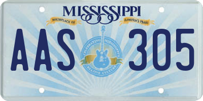 MS license plate AAS305