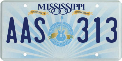 MS license plate AAS313