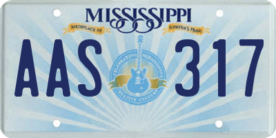 MS license plate AAS317