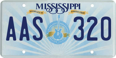 MS license plate AAS320