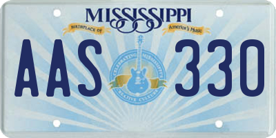 MS license plate AAS330