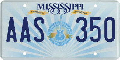 MS license plate AAS350