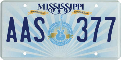 MS license plate AAS377