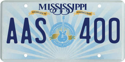 MS license plate AAS400