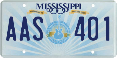 MS license plate AAS401