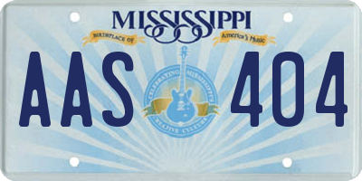 MS license plate AAS404