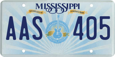 MS license plate AAS405