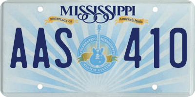 MS license plate AAS410