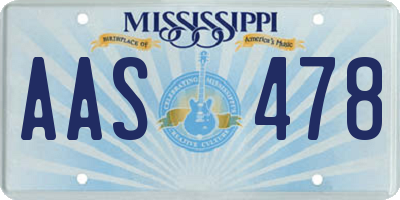 MS license plate AAS478