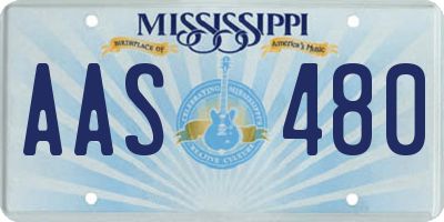 MS license plate AAS480