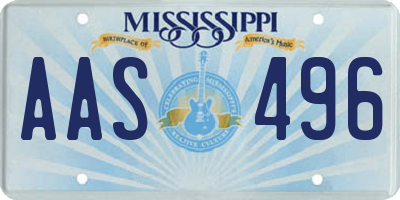 MS license plate AAS496