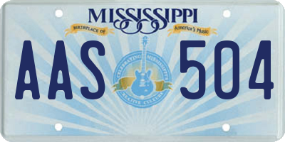 MS license plate AAS504