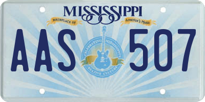 MS license plate AAS507