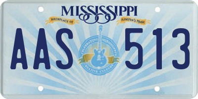 MS license plate AAS513