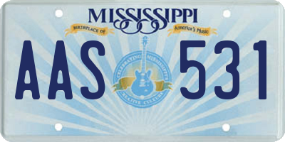 MS license plate AAS531