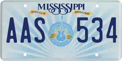 MS license plate AAS534