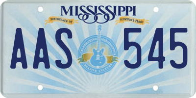 MS license plate AAS545