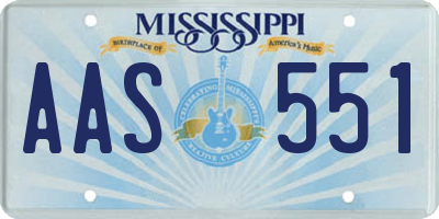 MS license plate AAS551