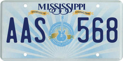 MS license plate AAS568