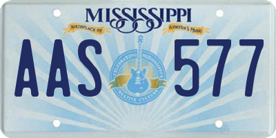 MS license plate AAS577