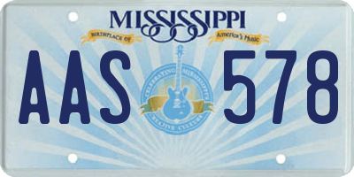 MS license plate AAS578