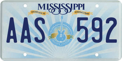 MS license plate AAS592