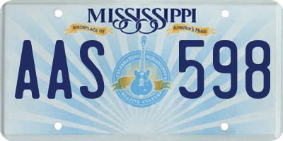 MS license plate AAS598