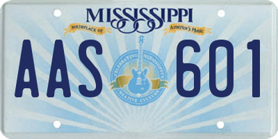 MS license plate AAS601