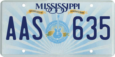MS license plate AAS635