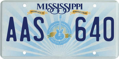 MS license plate AAS640