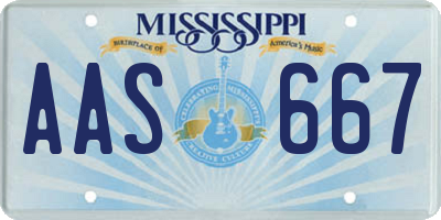 MS license plate AAS667