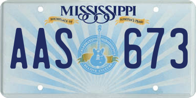 MS license plate AAS673