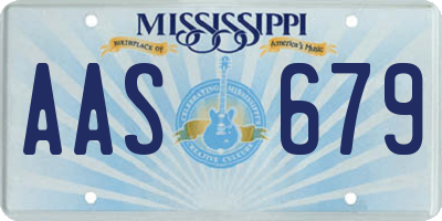 MS license plate AAS679