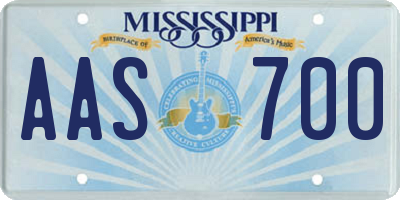 MS license plate AAS700