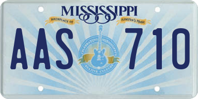 MS license plate AAS710