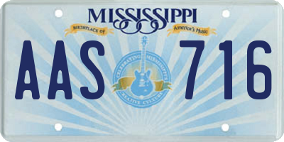 MS license plate AAS716