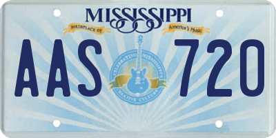 MS license plate AAS720