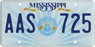 MS license plate AAS725