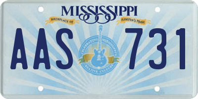 MS license plate AAS731