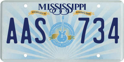 MS license plate AAS734