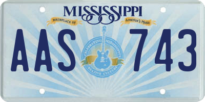 MS license plate AAS743