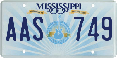 MS license plate AAS749
